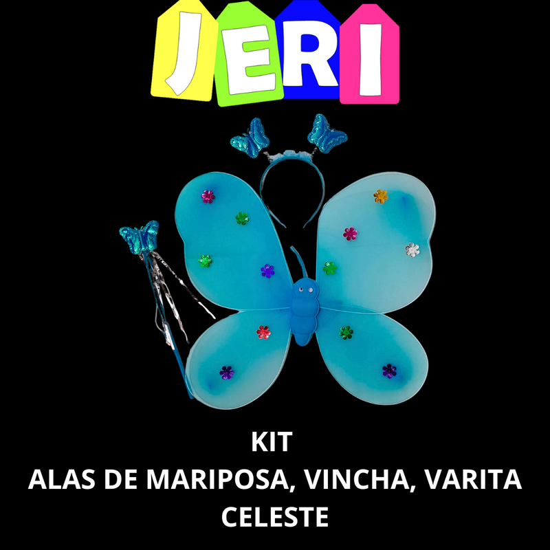 KIT ALAS DE MARIPOSA, VINCHA, VARITA