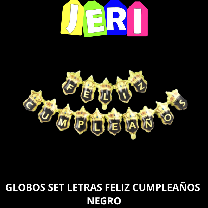 GLOBOS SET LETRAS FELIZ CUMPLEAÑOS 16" CORONAS