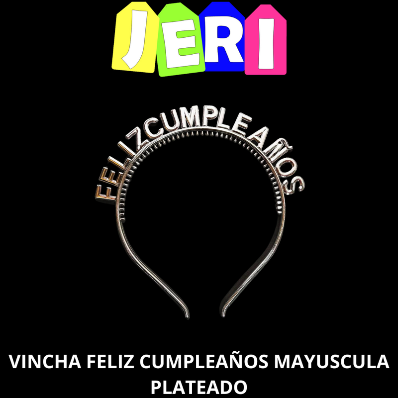 VINCHA FELIZ CUMPLEAÑOS MAYUSCULA