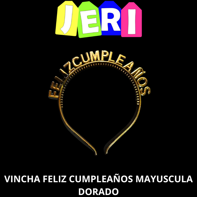 VINCHA FELIZ CUMPLEAÑOS MAYUSCULA