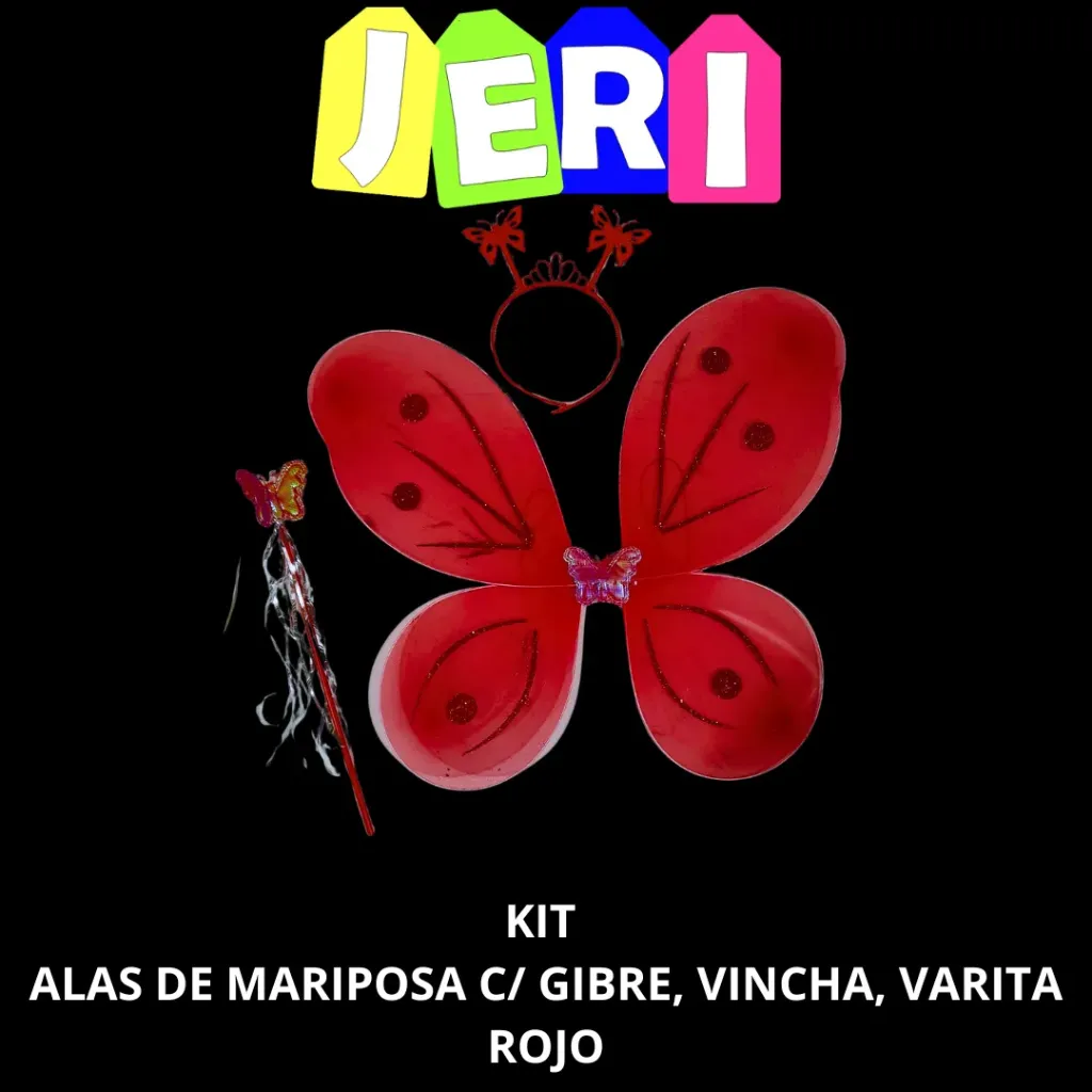 KIT ALAS DE MARIPOSA C/ GIBRE, VINCHA, VARITA