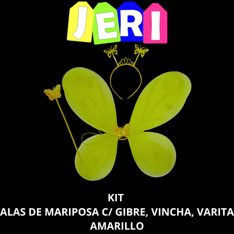 KIT ALAS DE MARIPOSA C/ GIBRE, VINCHA, VARITA