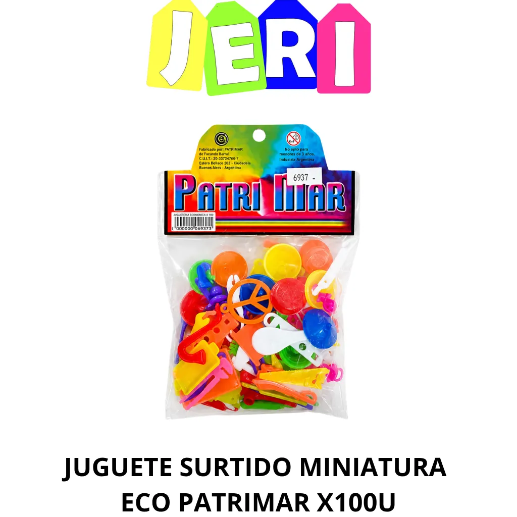 [6937] JUGUETE SURTIDO MINIATURA ECO PATRIMAR X100U