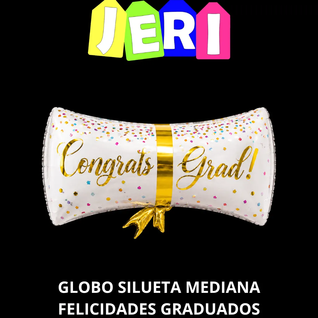 GLOBO SILUETA MEDIANA FELICIDADES GRADUADOS