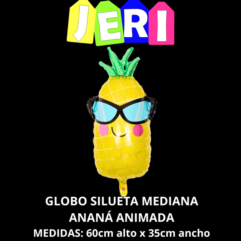 [7576] GLOBO SILUETA MEDIANA ANANA ANIMADA