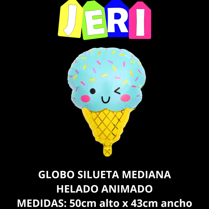 GLOBO SILUETA MEDIANA HELADO ANIMADO