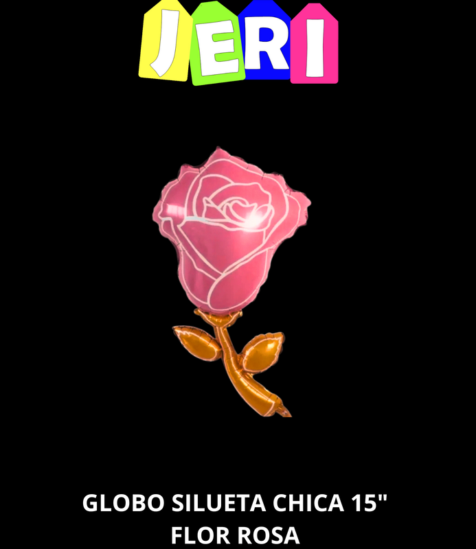 GLOBO SILUETA CHICA 15" FLOR ROSA