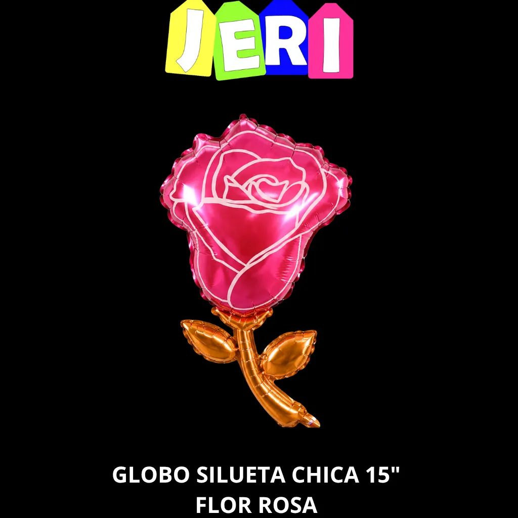 [7273] GLOBO SILUETA CHICA 15" FLOR ROSA