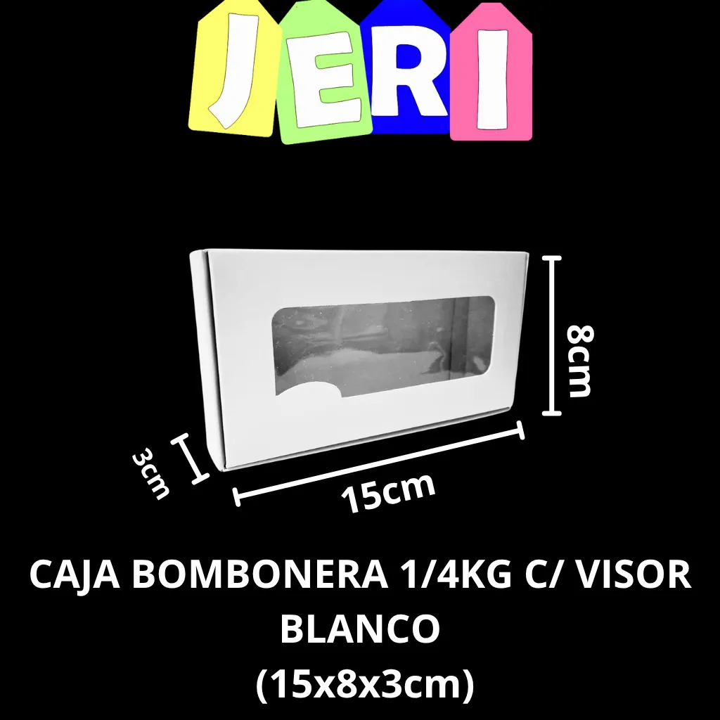 CAJA BOMBONERA 1/4KG C/ VISOR (BLANCO)