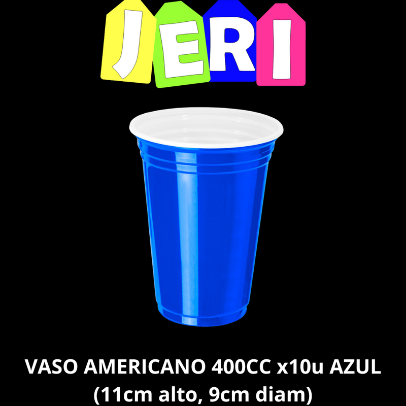 VASO AMERICANO 400CC x10u (AZUL)