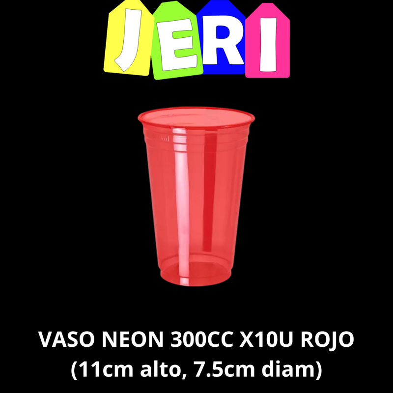 VASO NEON 300CC X10U