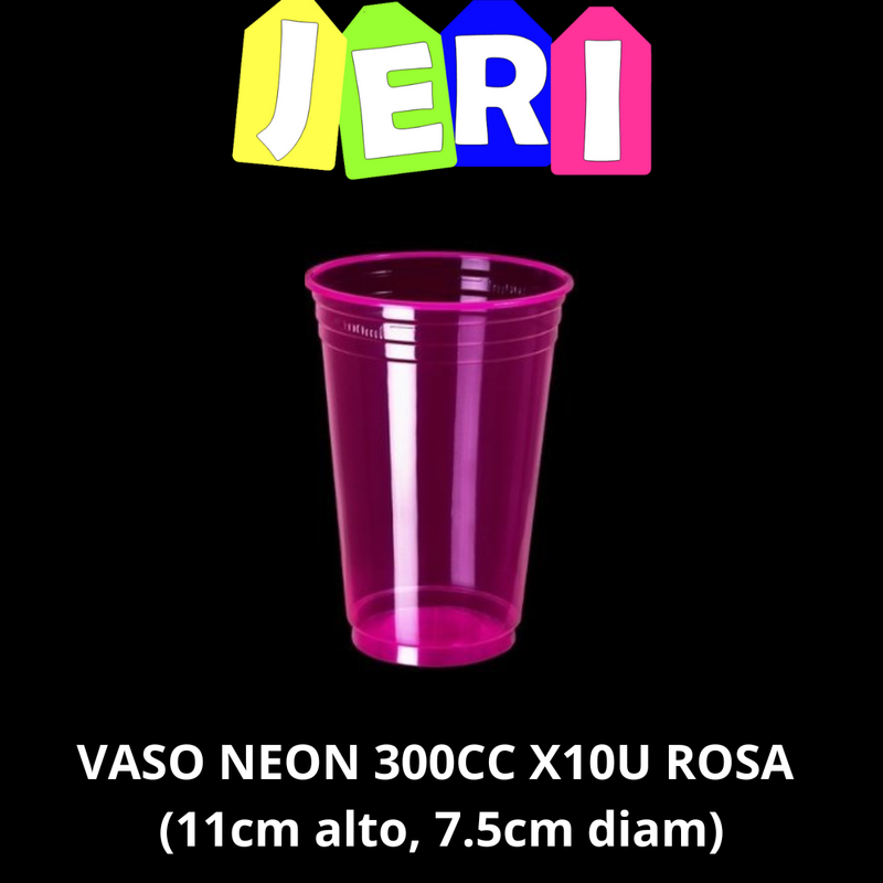 VASO NEON 300CC X10U