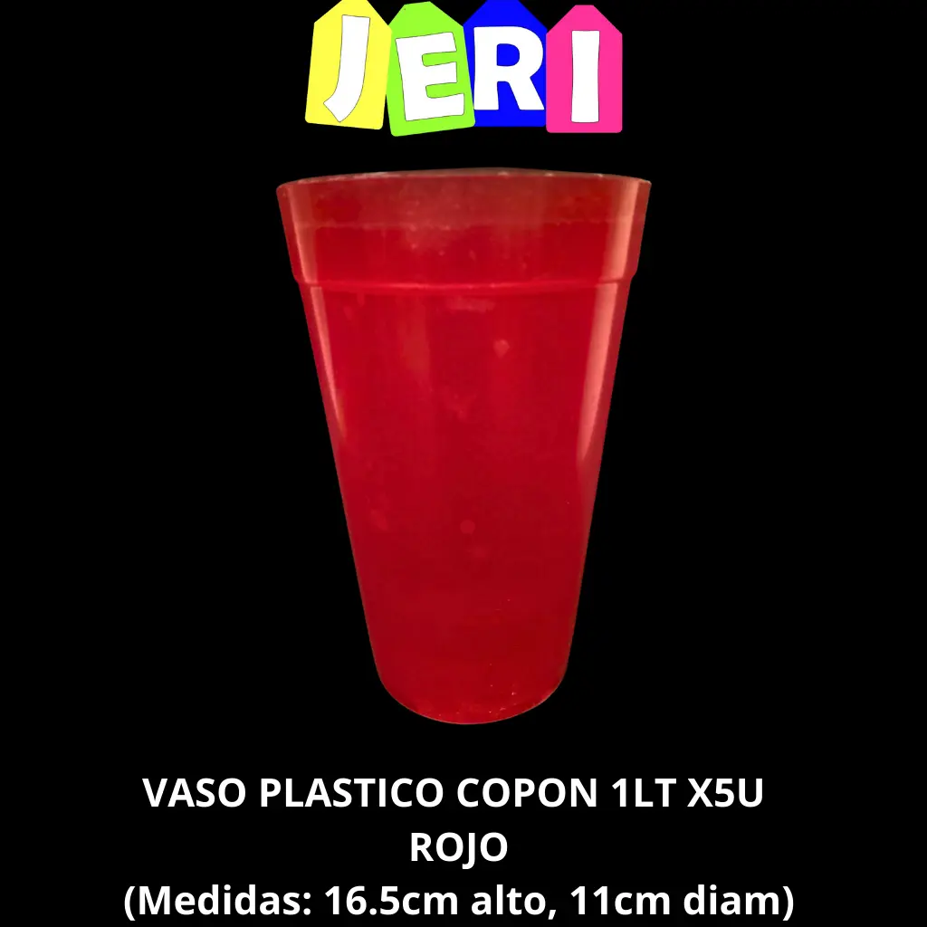 VASO PLASTICO COPON 1LT X5U
