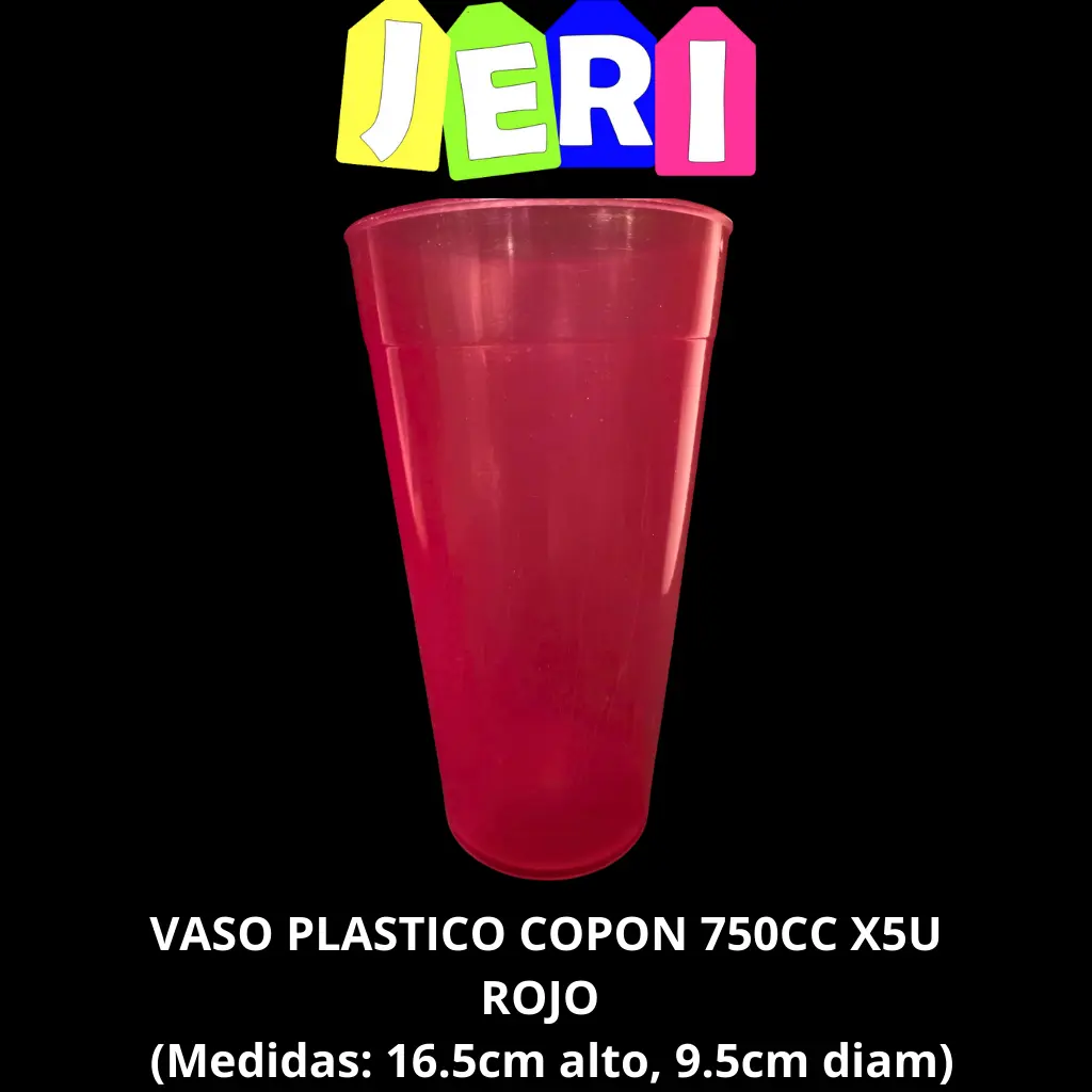 VASO PLASTICO COPON 750CC X5U