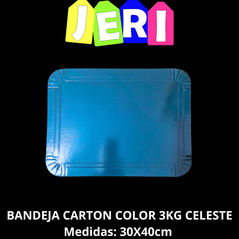 BANDEJA CARTON COLOR 3KG (CELESTE)