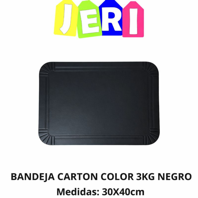 BANDEJA CARTON COLOR 3KG (NEGRO)