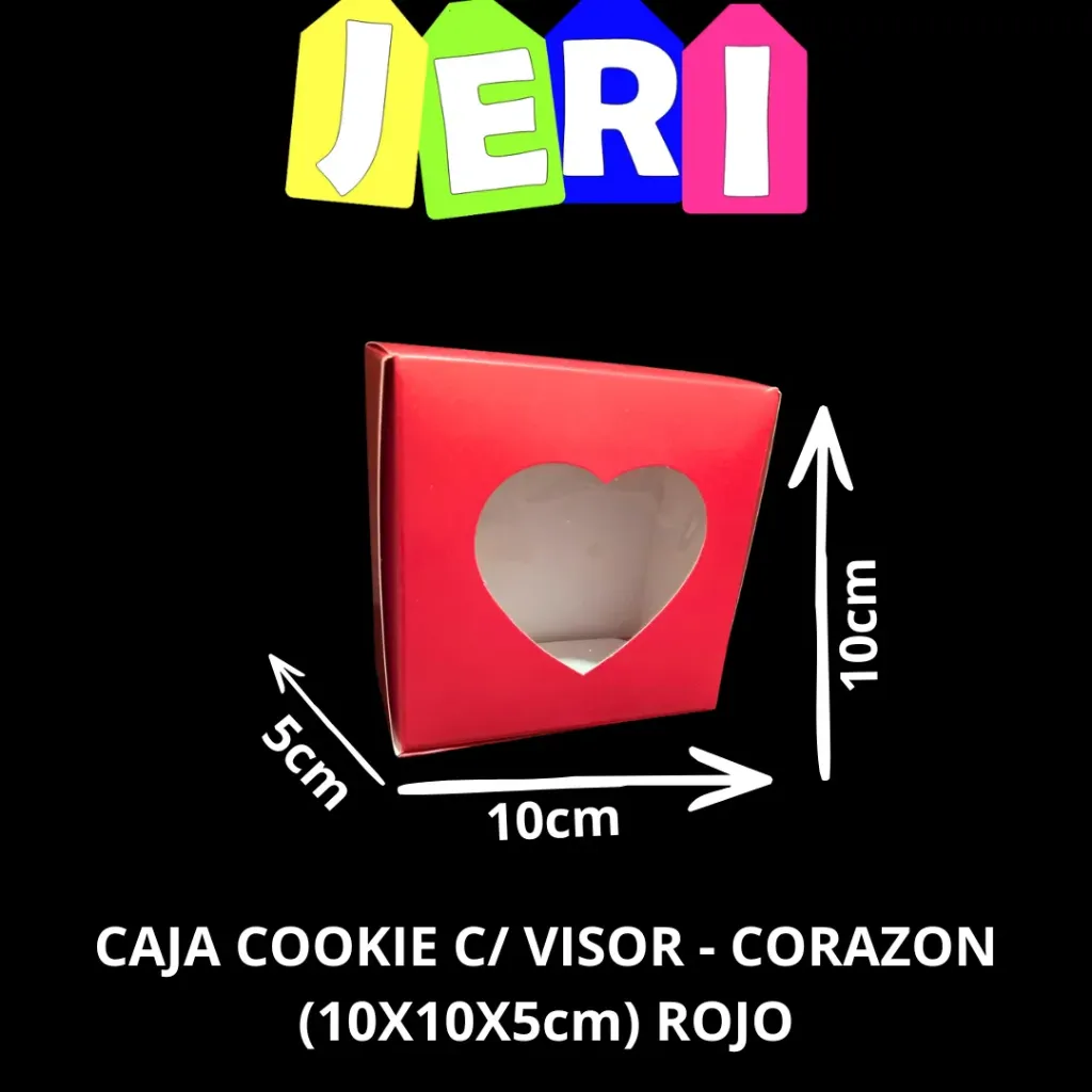 CAJA COOKIE C/ VISOR - CORAZON