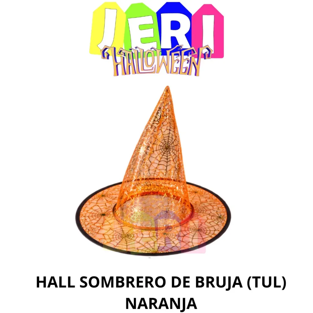 HALL SOMBRERO DE BRUJA (TUL) (NARANJA)
