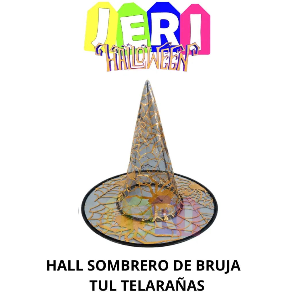 HALL SOMBRERO DE BRUJA TUL TELARAÑA