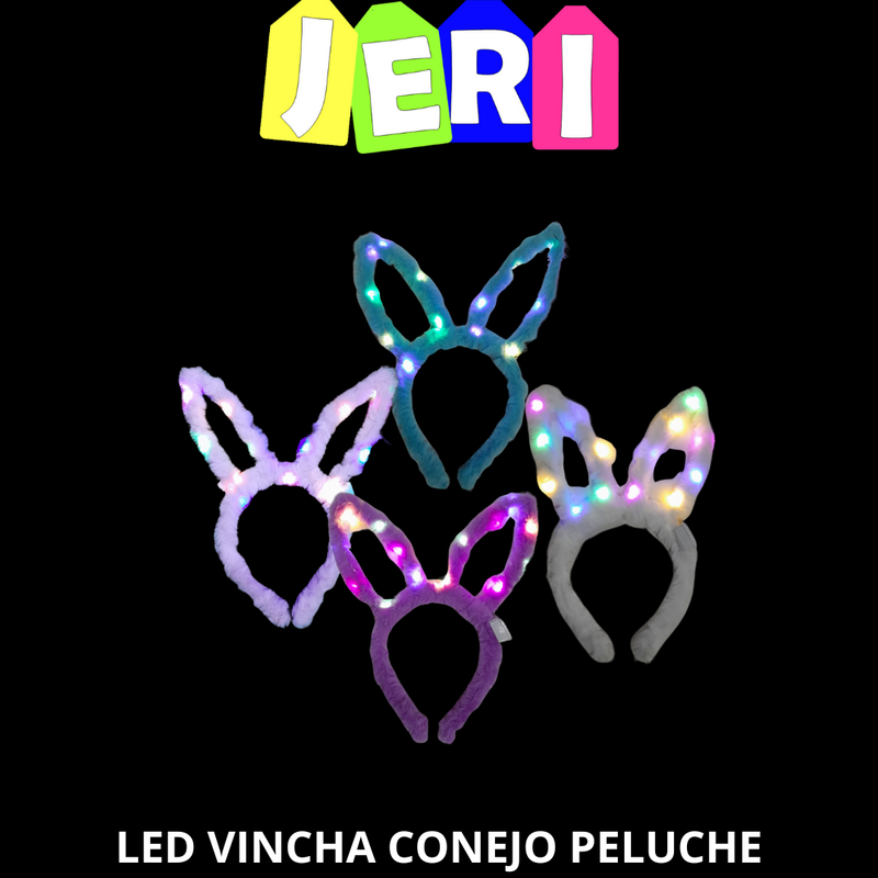 LED VINCHA CONEJO PELUCHE