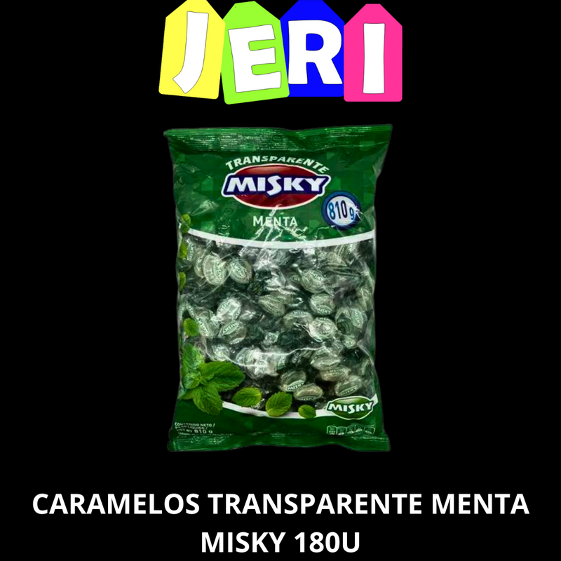 CARAMELOS TRANSPARENTE MENTA MISKY 180U