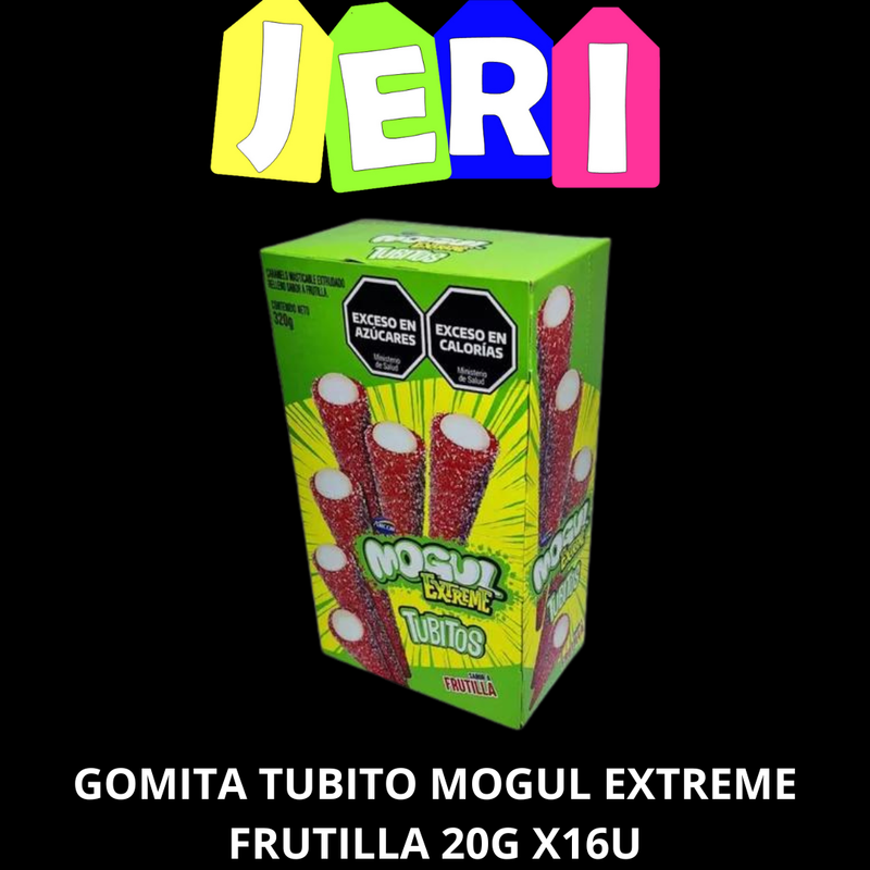 GOMITA TUBITO MOGUL EXTREME FRUTILLA 20G X16U