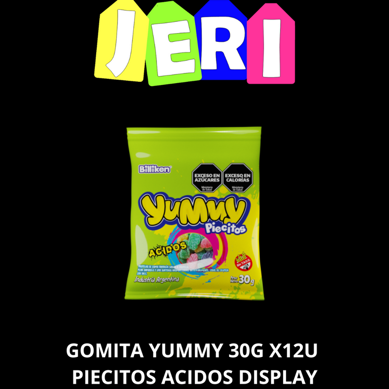 GOMITA YUMMY 30G PIECITOS ACIDOS X12U DISPLAY