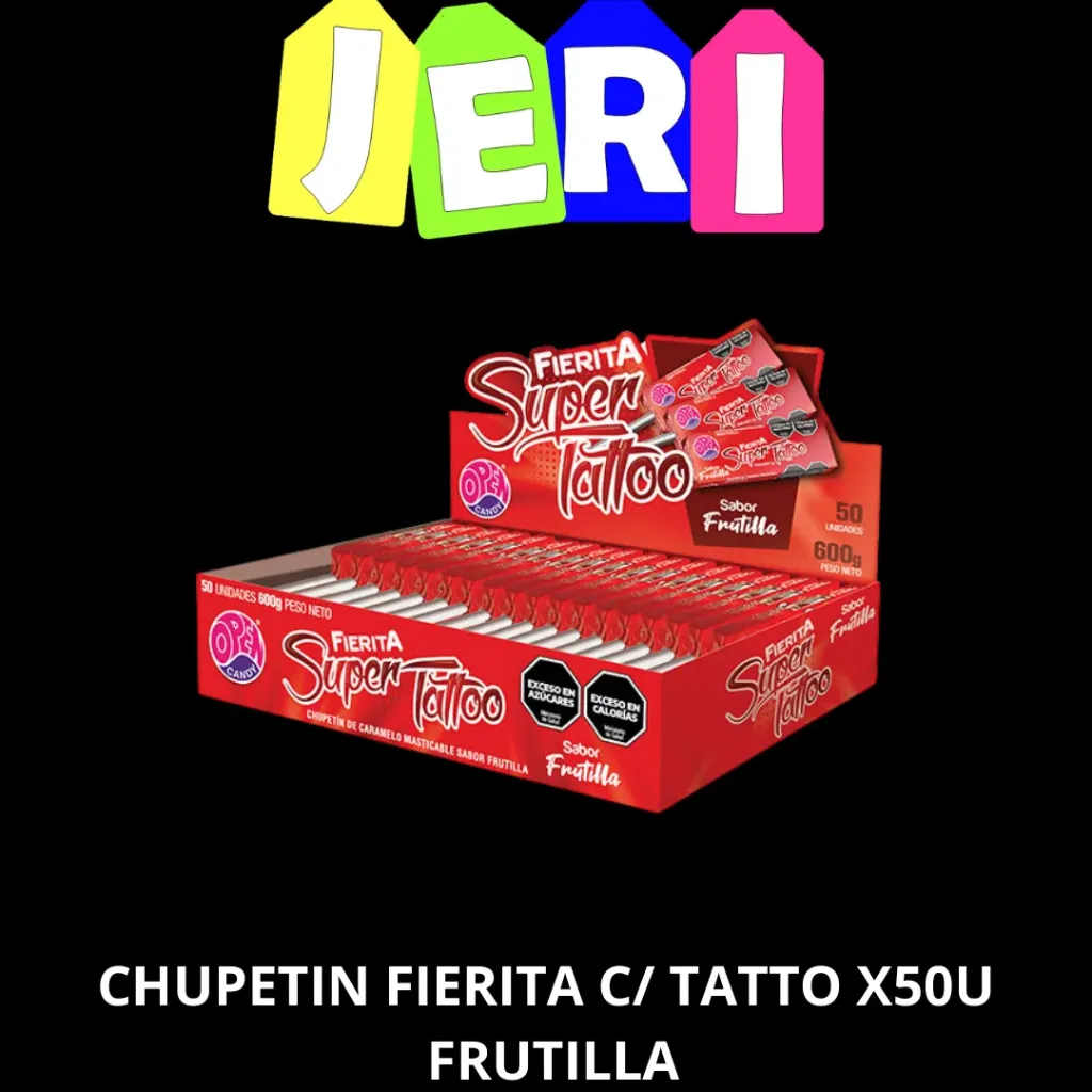 CHUPETIN FIERITA C TATTOO X50U FRUTILLA