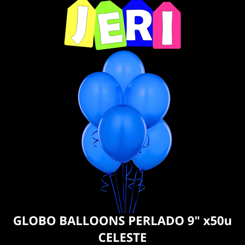 GLOBO BALLOONS PERLADO 9" x50u (CELESTE)
