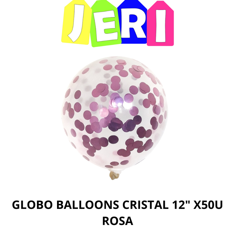 GLOBO BALLOONS CRISTAL C/ CONFETI 12" X50U