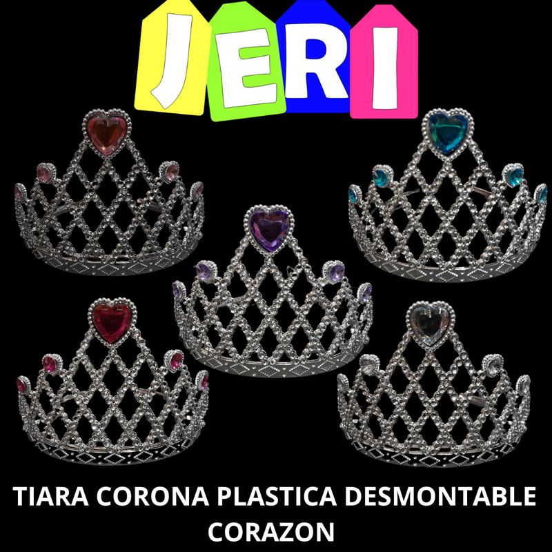 TIARA CORONA PLASTICA DESMONTABLE