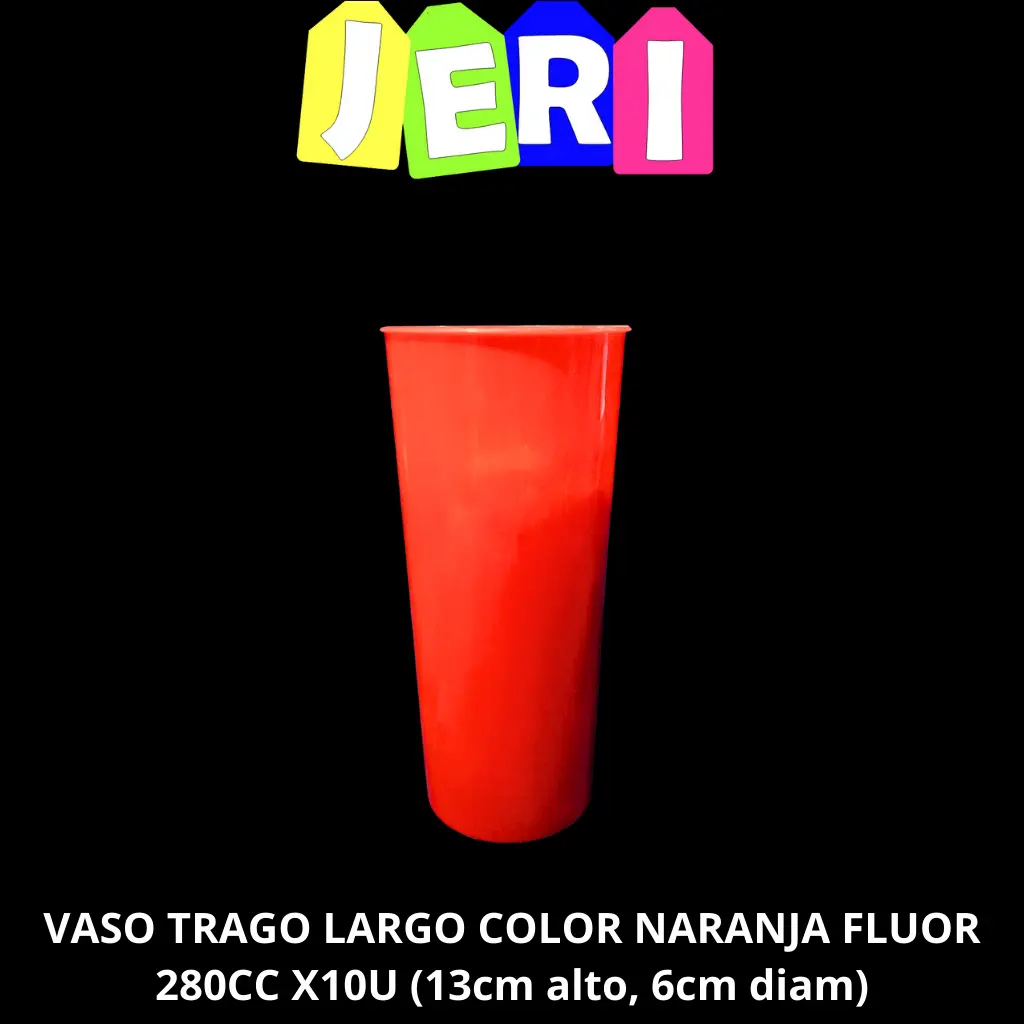 VASO TRAGO LARGO FLUOR 280CC X10U