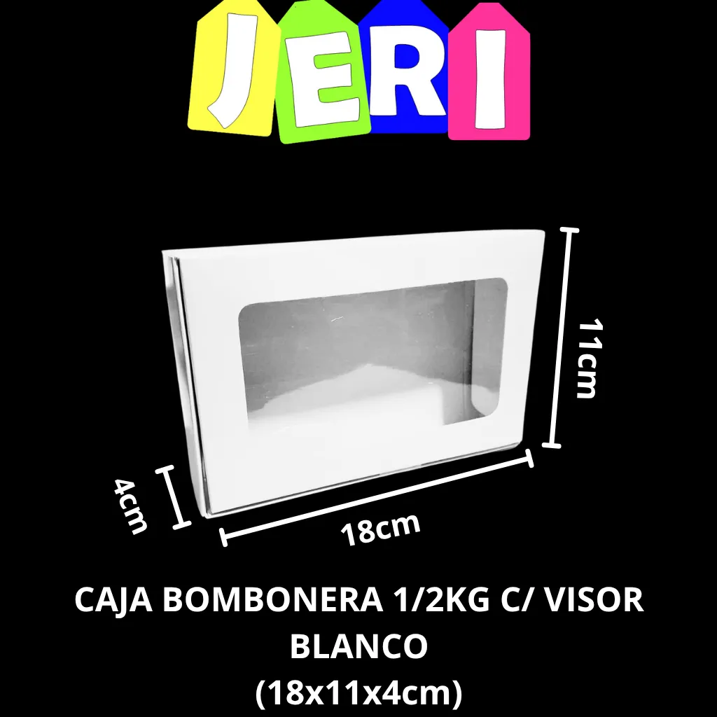 CAJA BOMBONERA 1/2KG C/ VISOR (BLANCO)