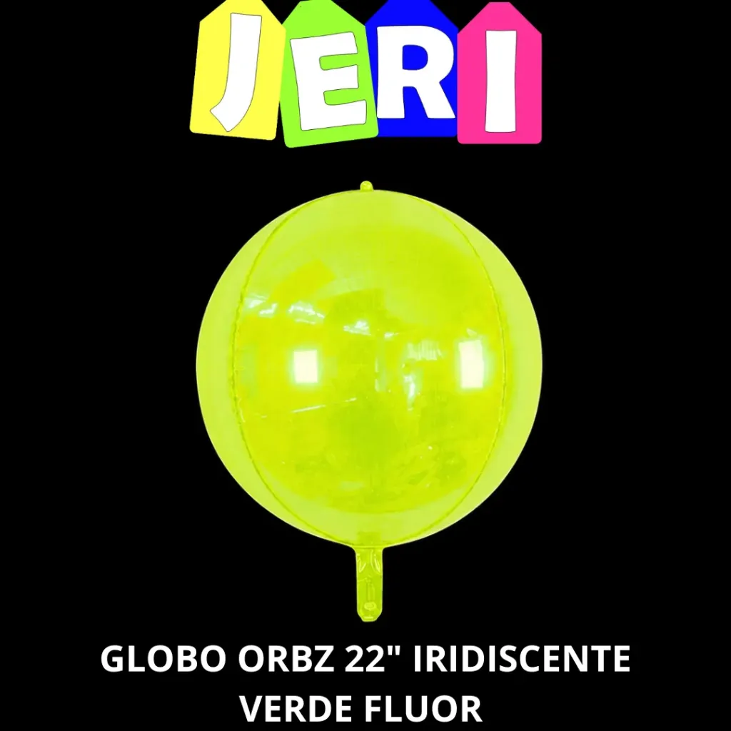 GLOBO ORBZ 22" IRIDISCENTE (VERDE FLUOR)