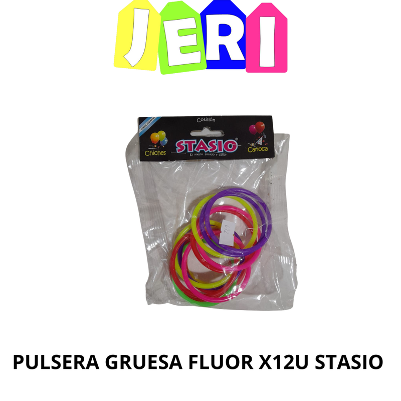 JUGUETE PULSERAS GRUESA FLUOR X12u STASIO