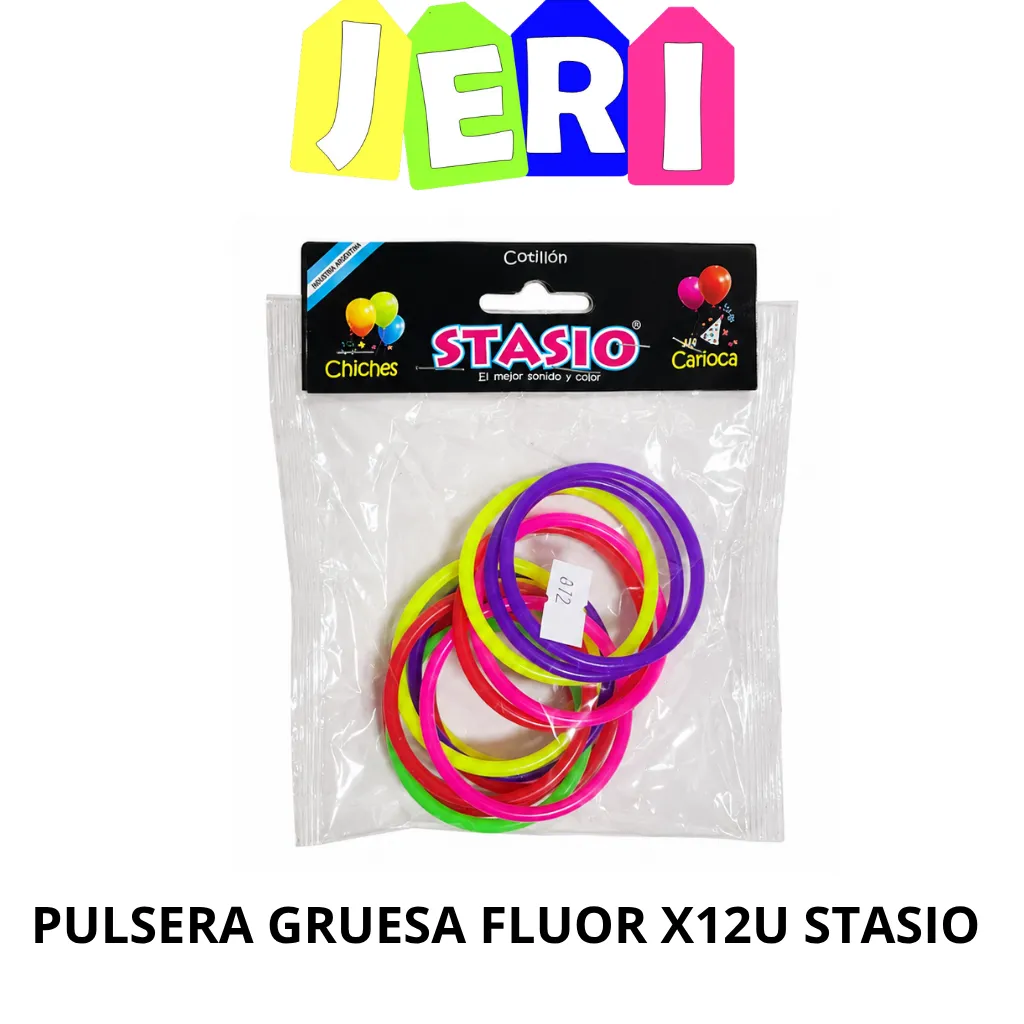 JUGUETE PULSERAS GRUESA FLUOR X12u STASIO
