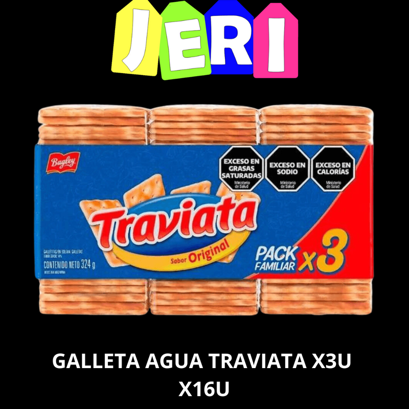 GALLETA AGUA TRAVIATA X3U X16U