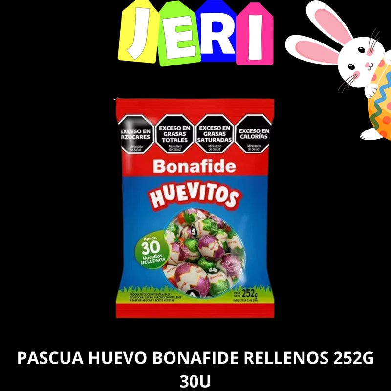 PASCUA HUEVO BONAFIDE RELLENOS 252G 30U aprox