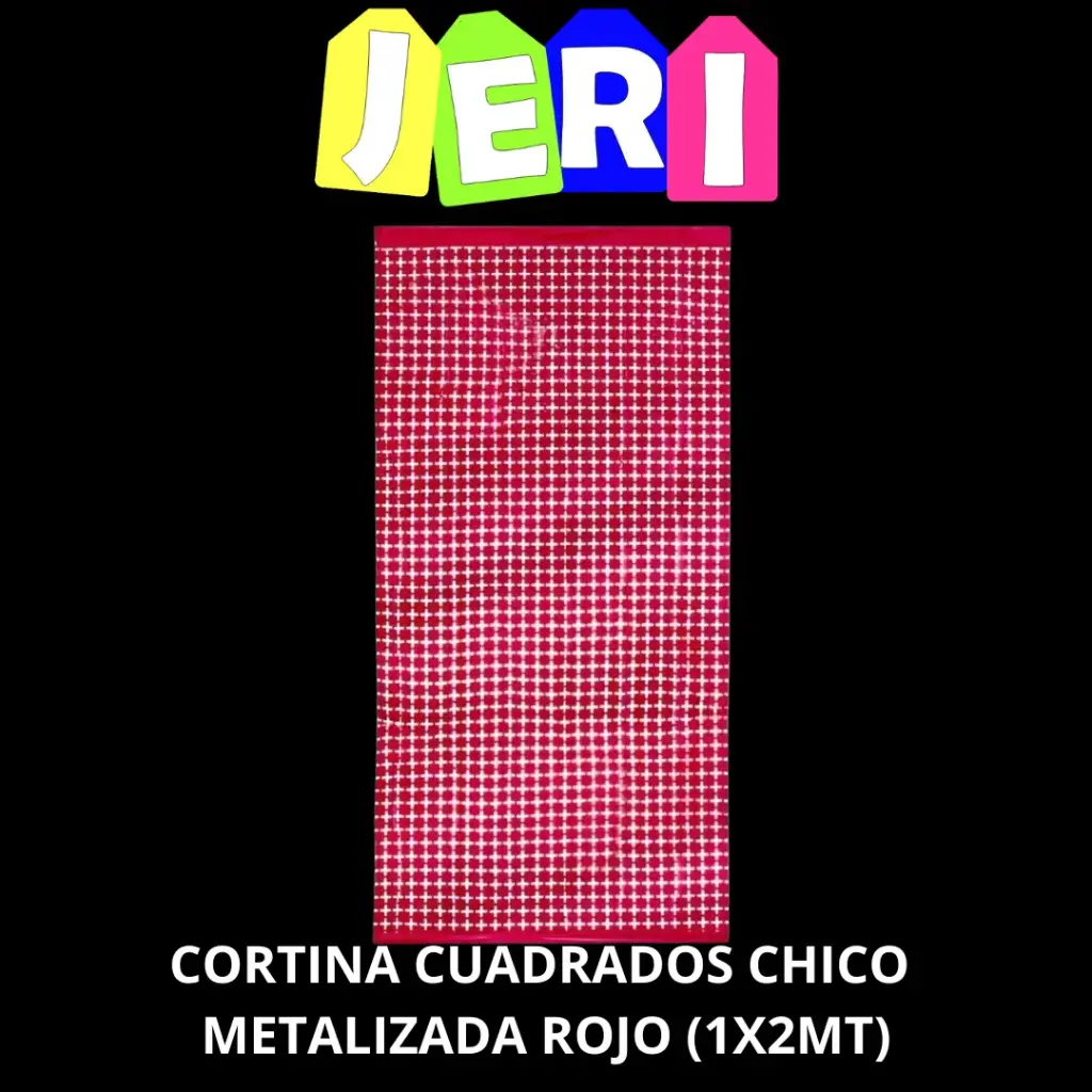 CORTINA CUADRADOS CHICOS METALIZADA