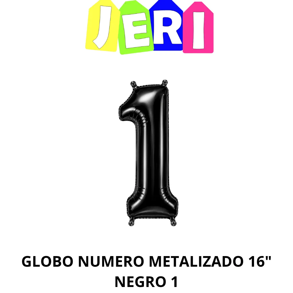 GLOBO NUMERO METALIZADO 16" (NEGRO, 1)