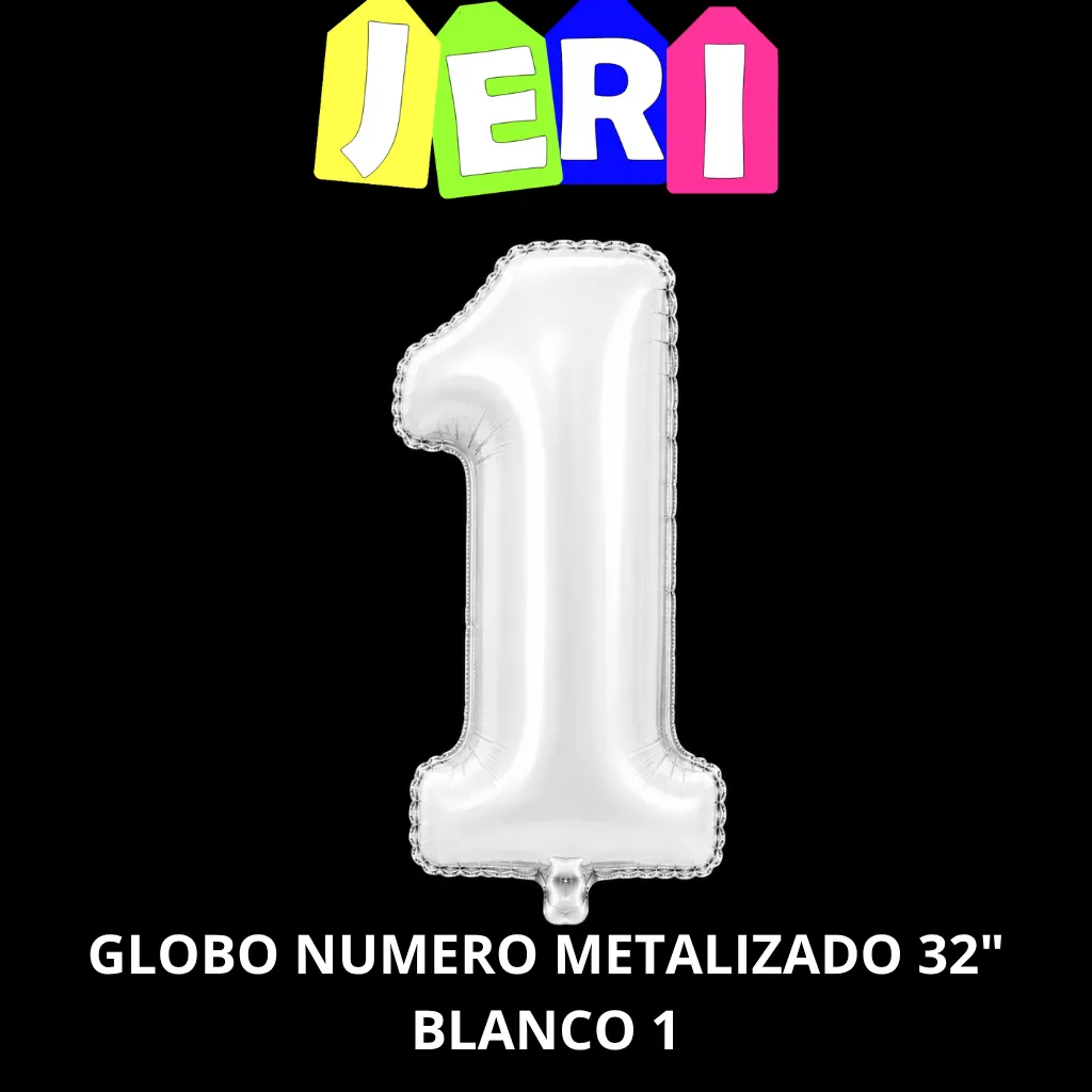 GLOBO NUMERO METALIZADO 32" (BLANCO, 1)