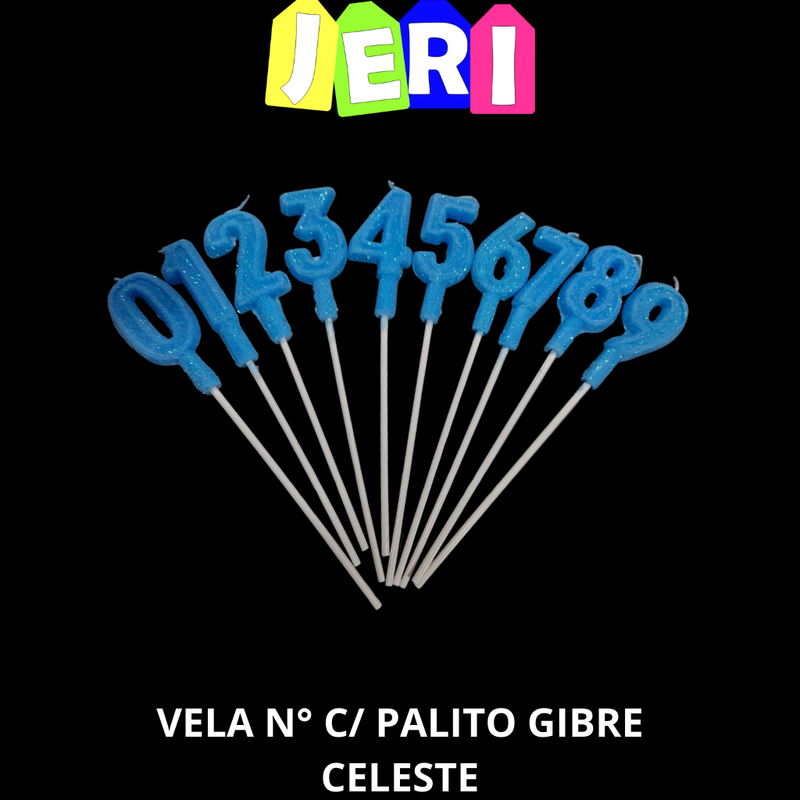 VELA NUMERO C/PALITO GIBRE