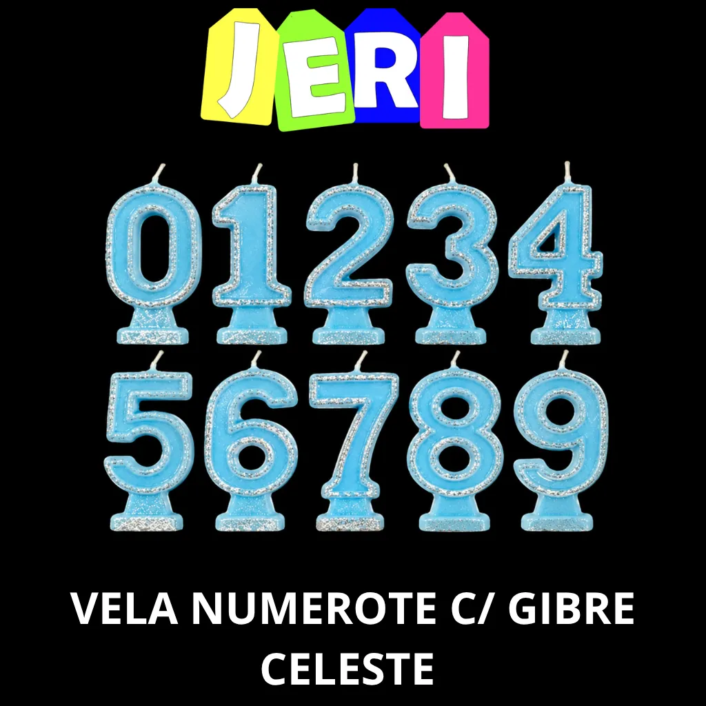 VELA NUMEROTE C/GIBRE (CELESTE, 1)