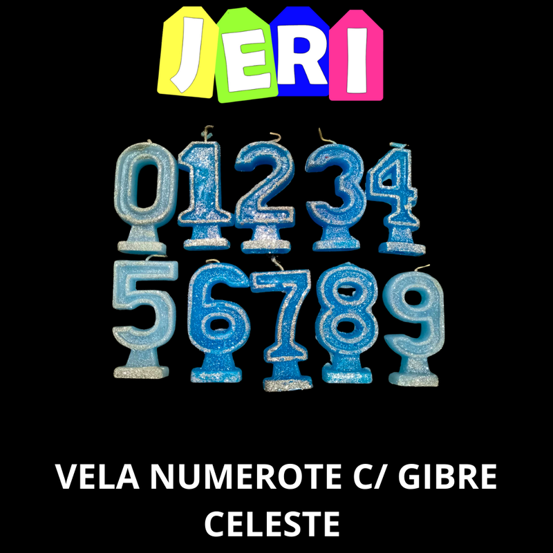 VELA NUMEROTE C/GIBRE (CELESTE, 1)