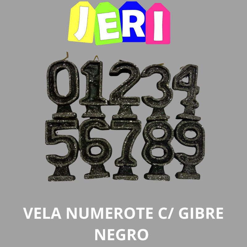 VELA NUMEROTE C/GIBRE (NEGRO, 1)