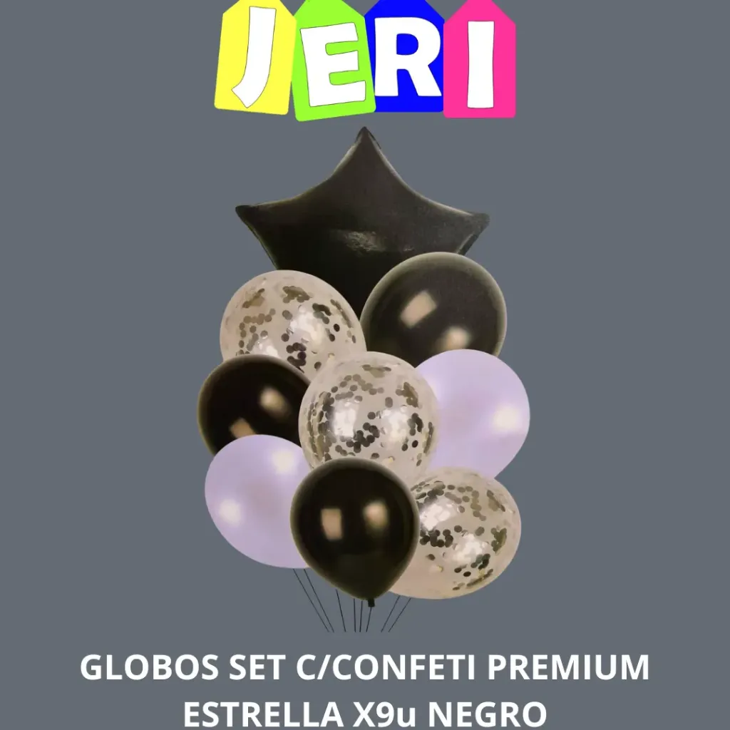 GLOBOS SET C/ CONFETI PREMIUM X9U ESTRELLA