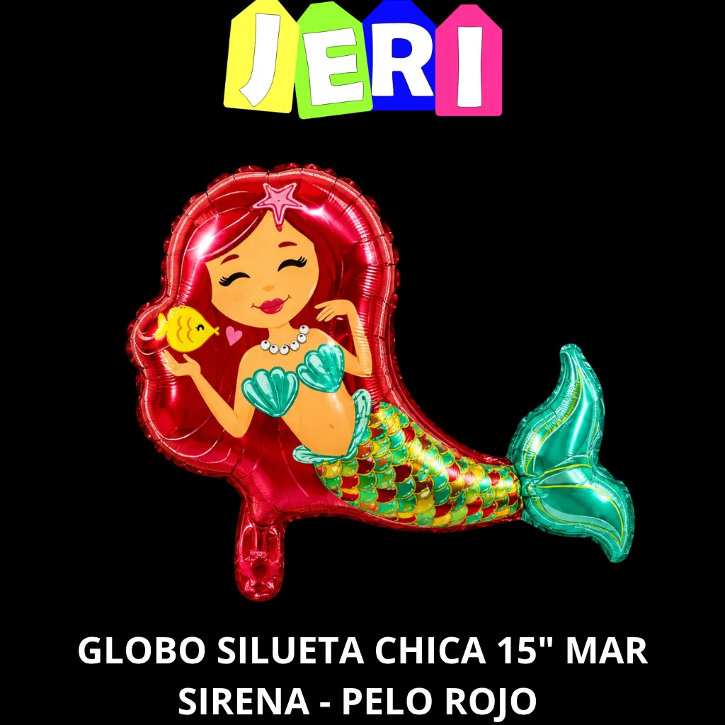 GLOBO SILUETA CHICA 15" MAR SIRENA (ROJO)