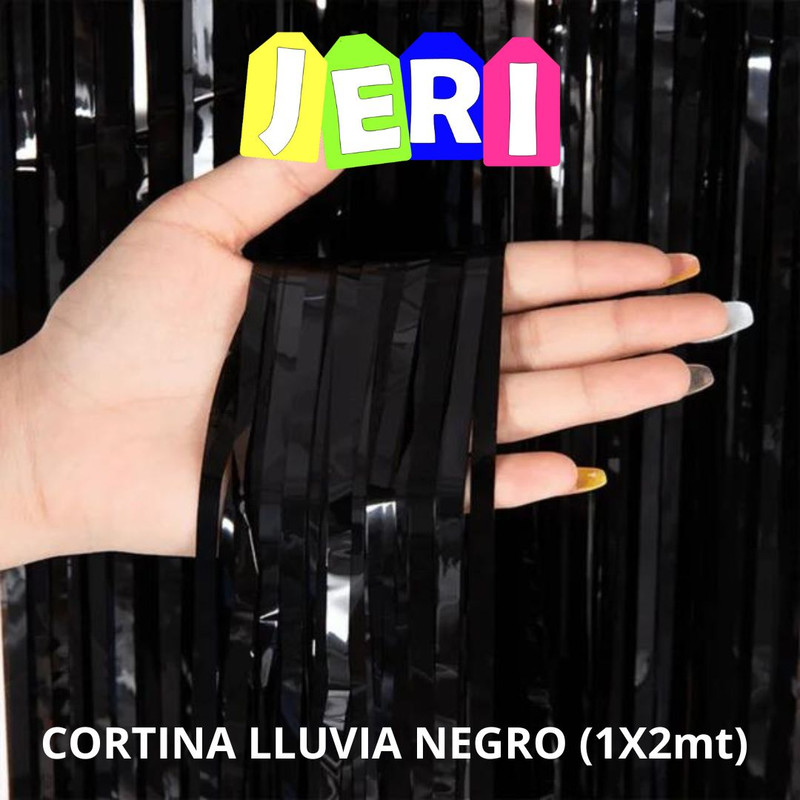 CORTINA LLUVIA BLANCO/NEGRO (NEGRO)