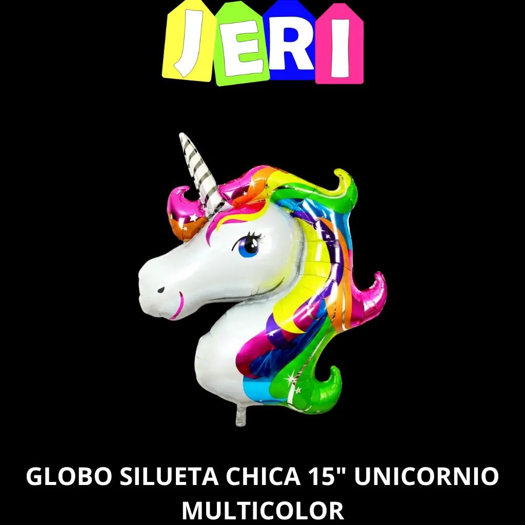 GLOBO SILUETA CHICA 15" UNICORNIO (MULTICOLOR)