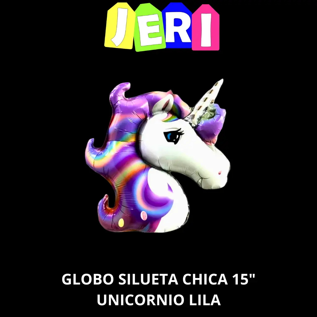 GLOBO SILUETA CHICA 15" UNICORNIO (LILA)